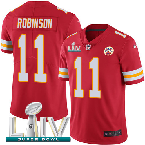 Kansas City Chiefs Nike #11 Demarcus Robinson Red Super Bowl LIV 2020 Team Color Youth Stitched NFL Vapor Untouchable Limited Jersey